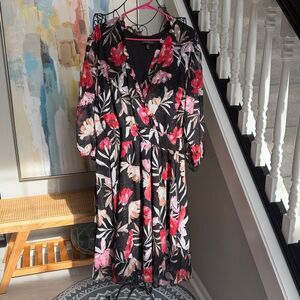 Lane Bryant Crossover Fit & Flare Dress Floral 22/24 Fast Ship EUC